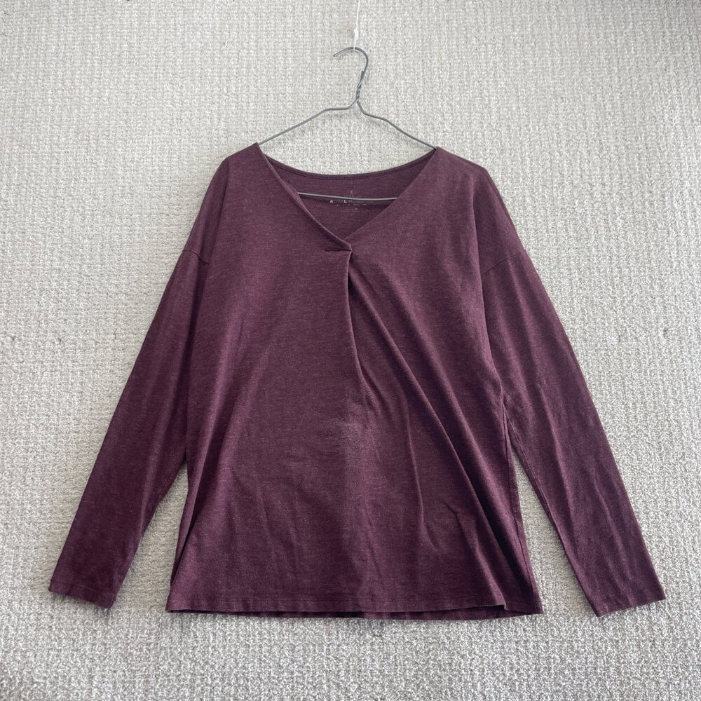 Royal Robbins Women’s Long Sleeve Flowy T-Shirt Burgundy Purple Lounge Wear Read